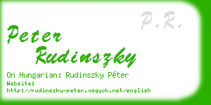 peter rudinszky business card